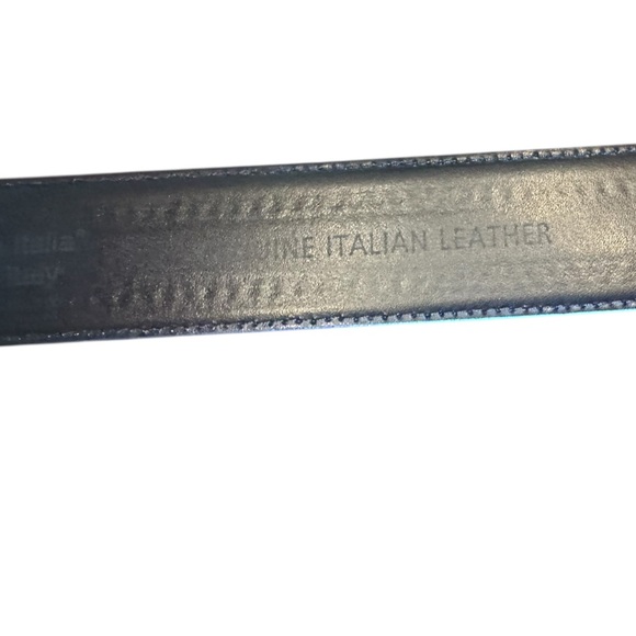 Men's Black Italian Leather Belt 38/95 - Picture 3 of 7